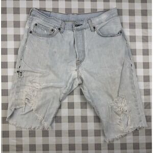 Levi's 501 Cutoff Shorts Light Wash Distressed Raw Hem Vintage High Rise